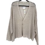 Max Studio NWT  Beige Crochet Open Knit Button Front Cardigan Sweater Size 3X Photo 4
