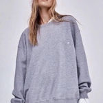 For Love & Lemons  Alex Oversized Crewneck Sweatshirt Heather Grey Size XXS Photo 0