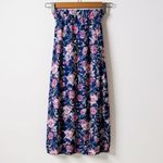 Cabane Saint Barth‎ Maxi Skirt Women's XS Navy Pink Floral Silk Blend Beach Blue Photo 4