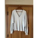 Free People  Callisto Henley Baby Blue Waffle Knit Oversized Women’s size XS Photo 2