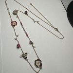 Swavorski Swarovski Crystal Noisette Snail, Bee, Flower Bead & Enamel Necklace Gold Tone Photo 0