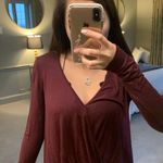 Lush Clothing Maroon front crossed long sleeve shirt Photo 0