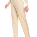 St. John ππ Houndstooth Jacquard Wool-Blend Knit Slim Crop Pants Camel & Ecru L Photo 0