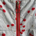 Urban Outfitters Outfitter Colette Stretch Linen Mini Dress Blue Chambray Cherry Pr… Photo 5