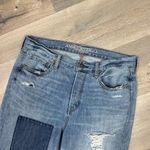 American Eagle  Vintage High Rise Slim Distressed Patch Straight Leg Jeans 10 Photo 3