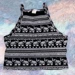 H&M Black Elephant Coachella Halter Top Photo 0