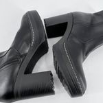 Sun + Stone Women's Faux Leather Block Heels Ankle Boots Shoes Black Size 9 Photo 4