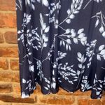 Blair  Navy Blue Floral Pull-On Midi Skirt Women's Size Large Photo 2