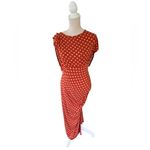 Free People Lakeside Heart Printed Midi Dress Orange Ginger Combo Sz M NWT Photo 2