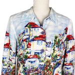 Coldwater Creek Jacket PL Large Petite Watercolor Blazer Linen Blend Photo 2