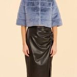 Dolce Cabo Blue Puffer Jacket with Plush Cropped Design Size M Photo 0