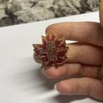 10th Year Falling Leaf Rally Brooch 1985 Tack Pin For BMW MOTORCYCLE CLUB Red Photo 5