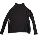 Ramy Brook  Tascha Black Cold Shoulder Wool Sweater with Side Zipper Size Small Photo 5
