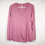 Athleta  Pink Essential V Neck Long Sleeve‎ Top Photo 1