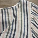 Caslon  Blouse Womens Size Small Linen Stripe Vneck Shirt Lightweight Photo 3