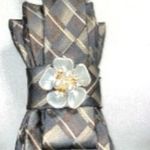 “Dainty Dapper” pretty classy earth tone color combination necktie Necklace Silver Photo 2