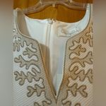 Pappagallo Amaya Sleeveless Shift Dress Gold Coral Embroidery Preppy NWT Size 16 White Photo 5