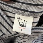CAbi Dappled Striped Navy Gray Collarless Car Coat Jacket Blazer Academia Size L Photo 12