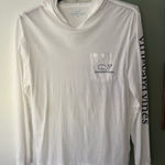 Vineyard Vines White long sleeve hoodie tee Unisex Sz MED cotton Ec No Stains Photo 0