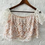 Lucy Paris embroidered beige crop top Size M Photo 6