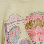 1980 Vintage Highlighter Yellow Hot Air Balloon Graphic Crewneck Sweatshirt M/L Size M Photo 2