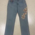 Vintage Z. Cavaricci Floral painted/beaded Jeans Size 8 Y2K Blue Photo 0