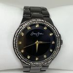 Sean John men’s Watch black tone 48mm round case rhinestones quartz 7.5” running Photo 0
