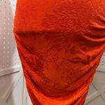 ZARA  Orange Floral Ruched Halter Neck Midi Dress Photo 5