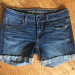 American Eagle  dark wash cuffed midi size 2 shorts Photo 0