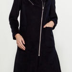 Michael Kors  NWT  Black Asymmetry Wool Blend Moto Trench Coat – Size 12  Photo 0