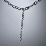 Silver Tone Blue‎ And Silver Shimmer Disc Necklace Blue Photo 4