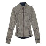 Lululemon Forme Jacket II RARE Pin Stripe Inkwell / Mojave Tan / White Inkwell 6 Photo 3