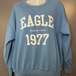 American Eagle  Sweatshirt Womens XS Blue Eagle 1977 Graphic Crewneck Pullover Photo 0