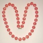 Vintage Pink Swirl Shimmer Iridescent Beads Chunky Beaded Retro Boho Necklace Photo 0