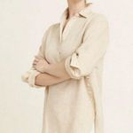 J. McLaughlin  Fallon Linen Button Detail Popover Tunic Top Large Long Sleeve Photo 0