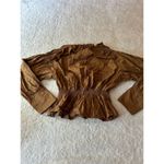 Rebecca Taylor  Cotton Poplin Popover‎ Blouse In Chocolate Size Medium Photo 4