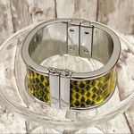 Ann Taylor  Yellow Snakeskin Silver-tone Bangle Photo 2
