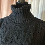 EXPRESS Size XS Charcoal CableKnit Turtleneck 3/4 Sleeve Sweater Photo 1