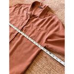 prAna  XL Hidden Button  Women’s Long Sleeve Shirt Orange Brown Tencel Photo 2