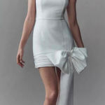 Hutch Anthropologie Strapless Oversized Bow-Drape Mini Dress Size 4 Bridal Photo 0