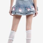 Hello Kitty  Pink Heart Belt Denim Mini Skirt Size Large NWT Photo 1