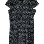 Alfani Dress Womens 18 Black White Embroidered Short Sleeve Fit And‎ Flare Mini Photo 0