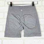 Essential Seamless Ribbed Booty Shorts, Soft Gray, Size Medium, Compressing Gray Photo 5