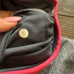 Lululemon Sz 6 Inspire Tight Leggings Grey Pink Neon Zip Front Pockets Running Photo 4