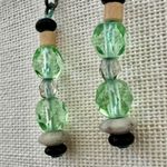 Artisan Green Glass Bead Dangle Earrings – Boho Handmade Vibe Photo 6