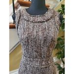 Michael Kors Michael  Fringe Trim Tweed Dress 6 Sheath Sleeveless Zip Wool Blend Photo 1