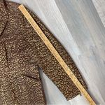Pamela McCoy Metallic Leopard Print Leather Coat Brown Gold 1X‎ Zipper Front Photo 13