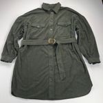Unbranded Army Green Wide Wale Corduroy Belted Long Sleeve Shirt Dress SIze XL Photo 2