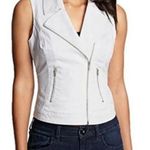 G by Guess Women's White Moto Vest Zip Up Size Small Photo 0