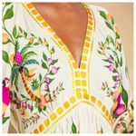 NWOT Sunday Up Yellow Green Dolce Vita Italy Lemon Printed Abstract Dress Small White Photo 3